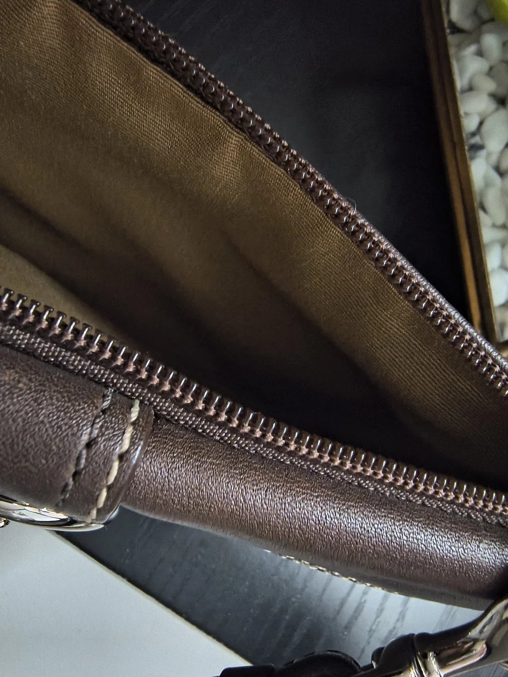 Coach Dark Brown Leather Soho Wristlet Clutch EUC